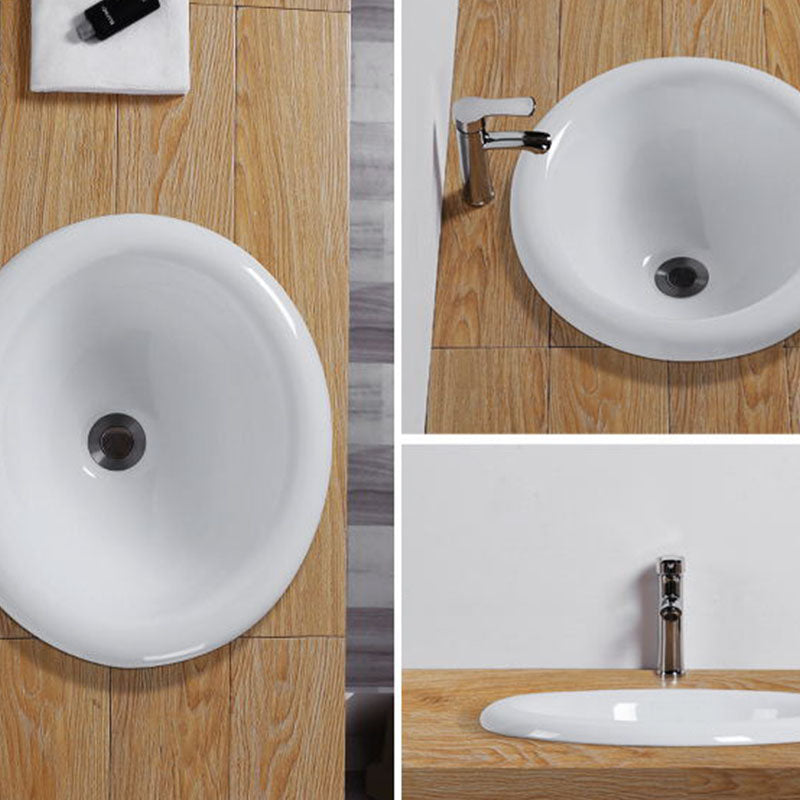 Modern Style Bathroom Sink Oval Porcelain Undermount Bathroom Sink