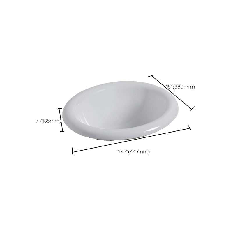 Modern Style Bathroom Sink Oval Porcelain Undermount Bathroom Sink