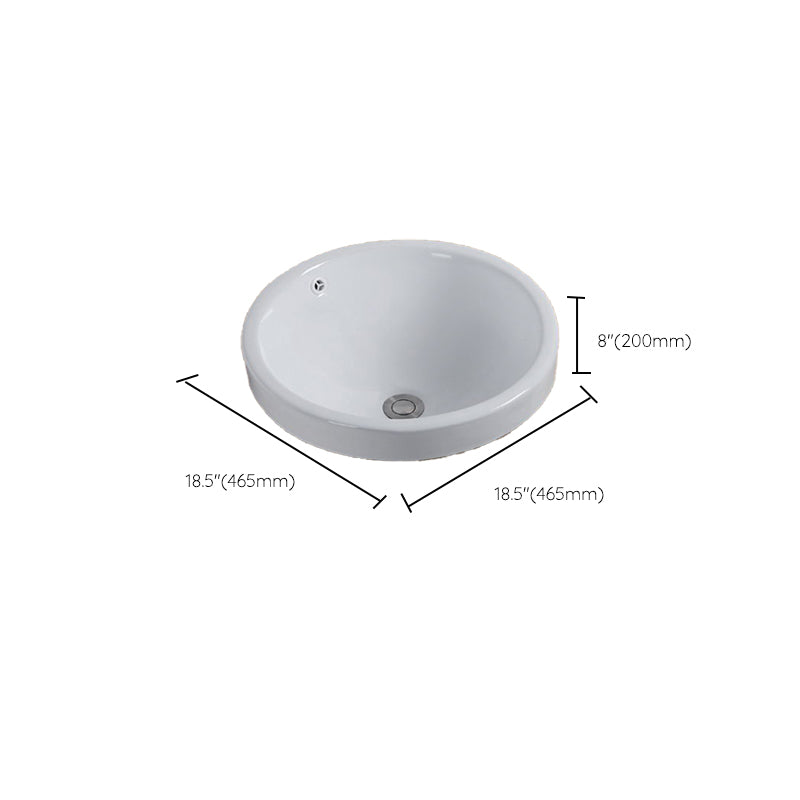 Modern Style Bathroom Sink Oval Porcelain Undermount Bathroom Sink