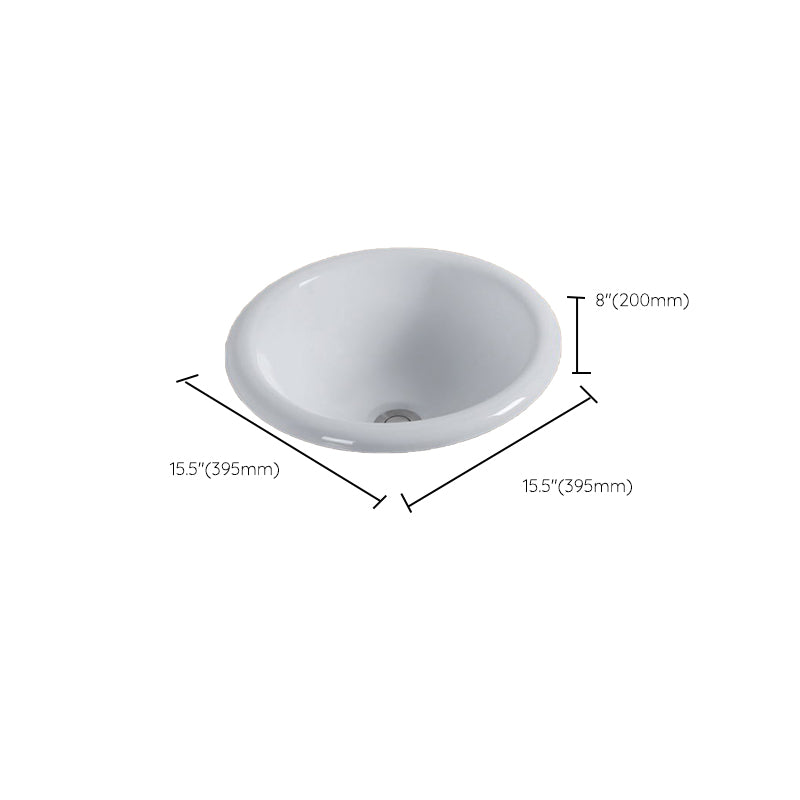 Modern Style Bathroom Sink Oval Porcelain Undermount Bathroom Sink