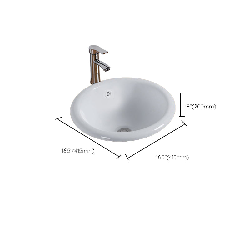 Modern Style Bathroom Sink Oval Porcelain Undermount Bathroom Sink