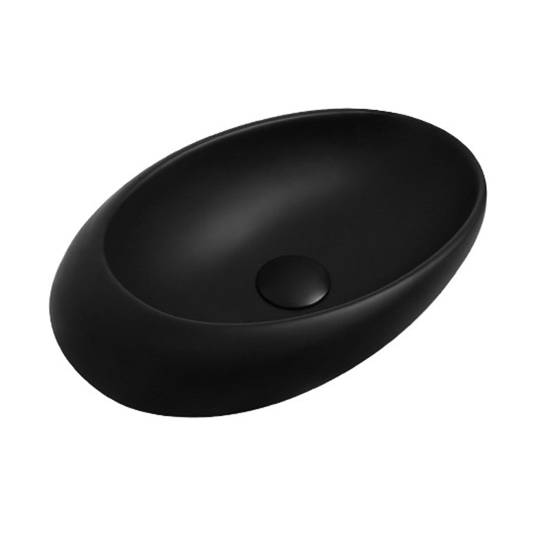 Modern Vessel Bathroom Sink Oval Porcelain with Faucet Vessel Sink