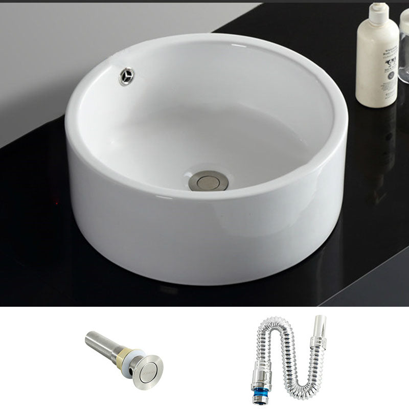 Rectangular and Round Vessel Sink in white with No Craftsmanship Basin Sink