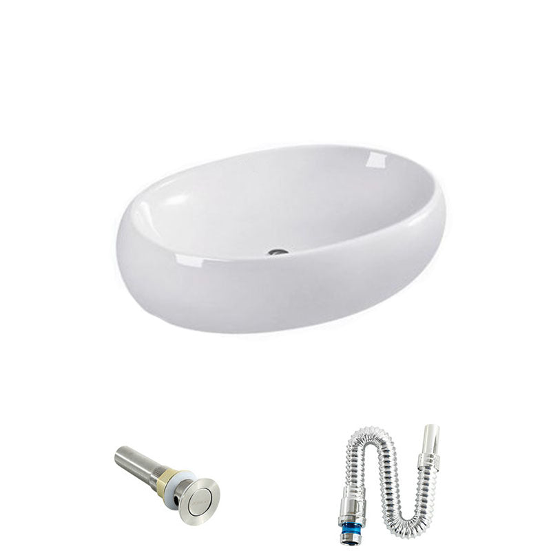 Rectangular and Round Vessel Sink in white with No Craftsmanship Basin Sink