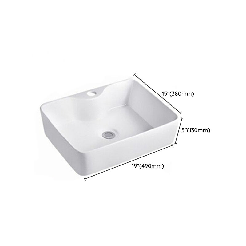 Rectangular and Round Vessel Sink in white with No Craftsmanship Basin Sink