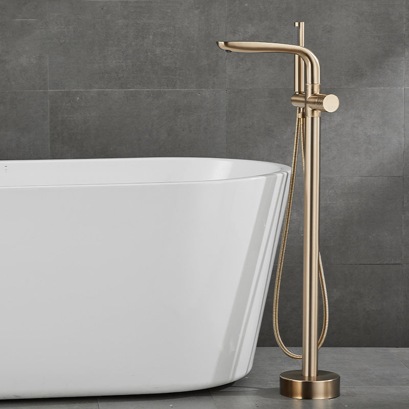 Floor Mounted Metal Freestanding Tub Filler Hand Shower Freestanding Faucet
