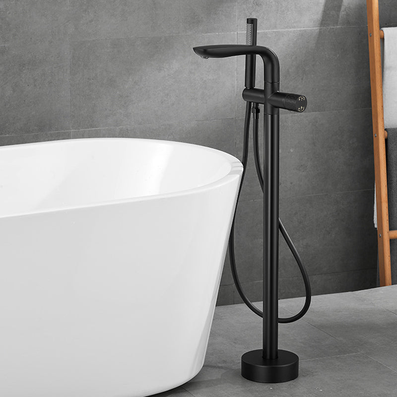 Floor Mounted Metal Freestanding Tub Filler Hand Shower Freestanding Faucet