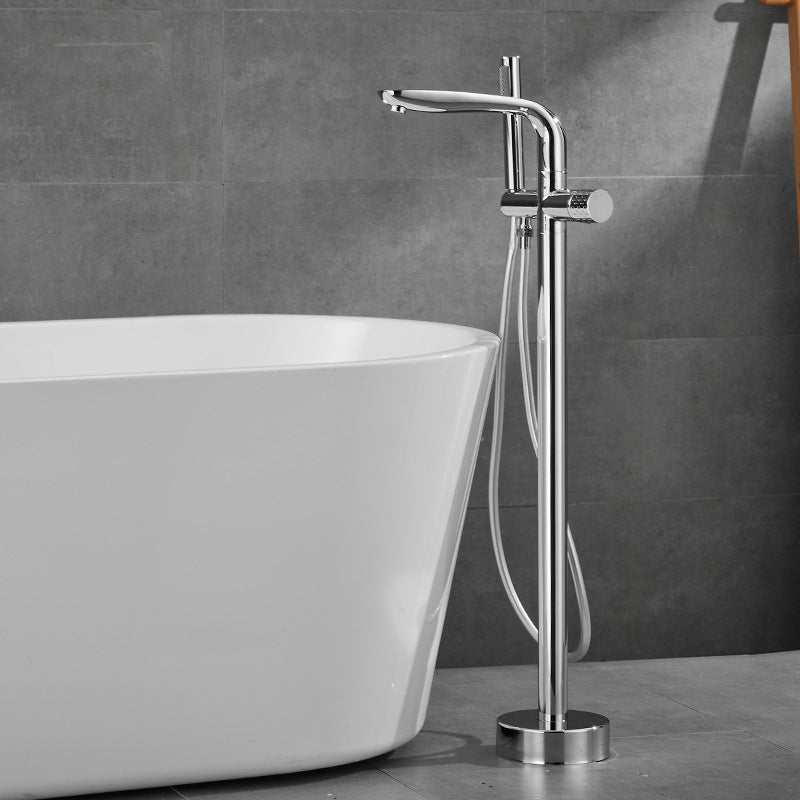 Floor Mounted Metal Freestanding Tub Filler Hand Shower Freestanding Faucet