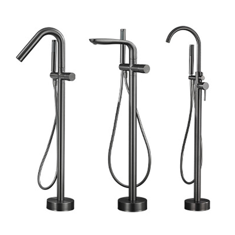 Floor Mounted Metal Freestanding Tub Filler Hand Shower Freestanding Faucet