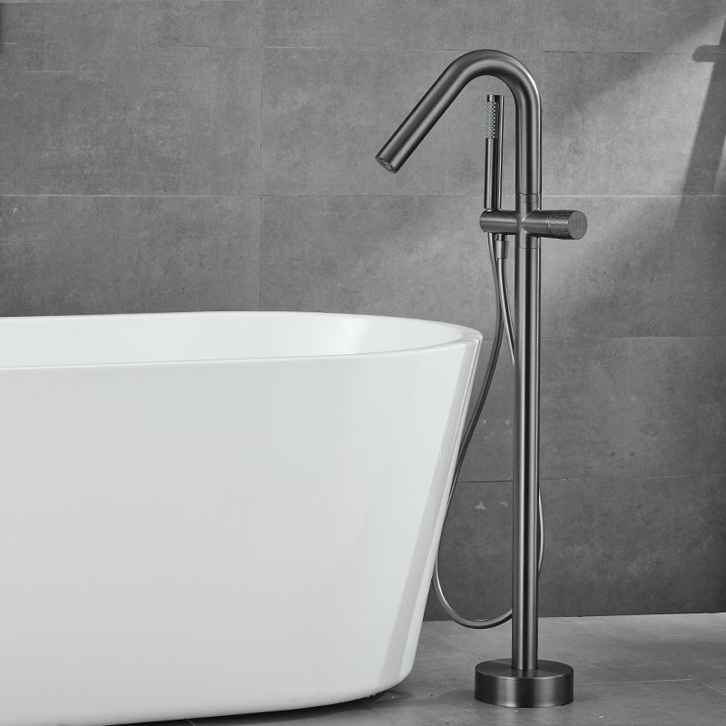 Floor Mounted Metal Freestanding Tub Filler Hand Shower Freestanding Faucet