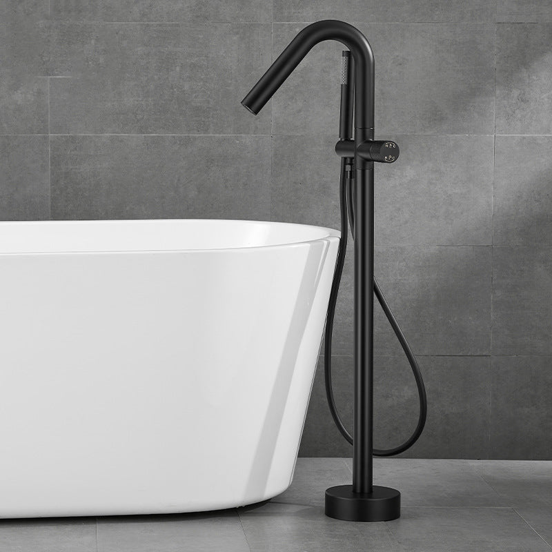 Floor Mounted Metal Freestanding Tub Filler Hand Shower Freestanding Faucet