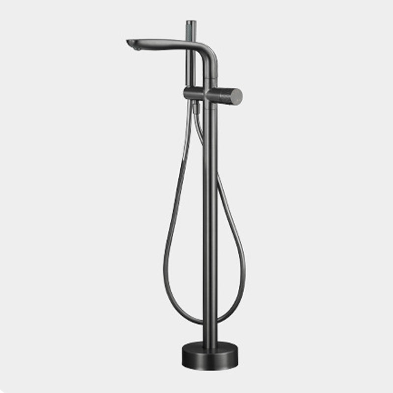 Floor Mounted Metal Freestanding Tub Filler Hand Shower Freestanding Faucet