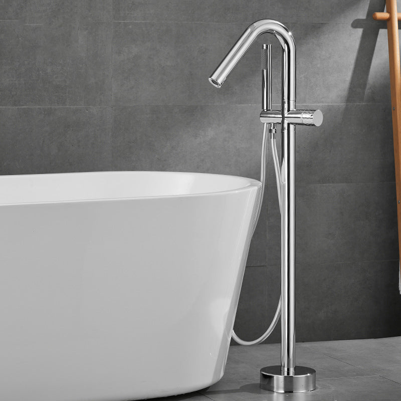 Floor Mounted Metal Freestanding Tub Filler Hand Shower Freestanding Faucet