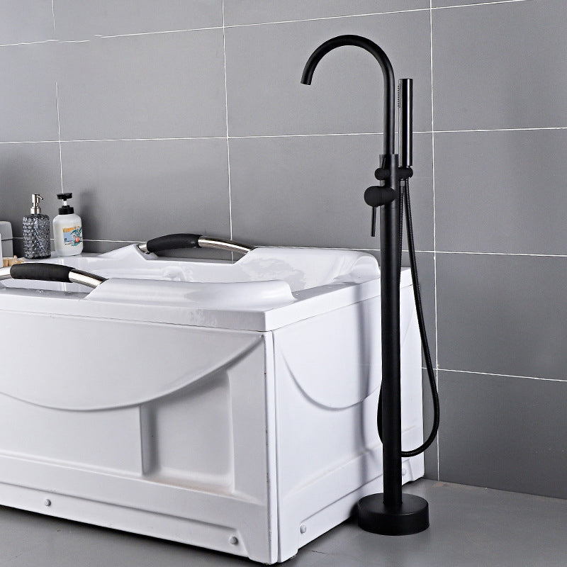 Floor Mounted Metal Freestanding Tub Filler Hand Shower Freestanding Faucet