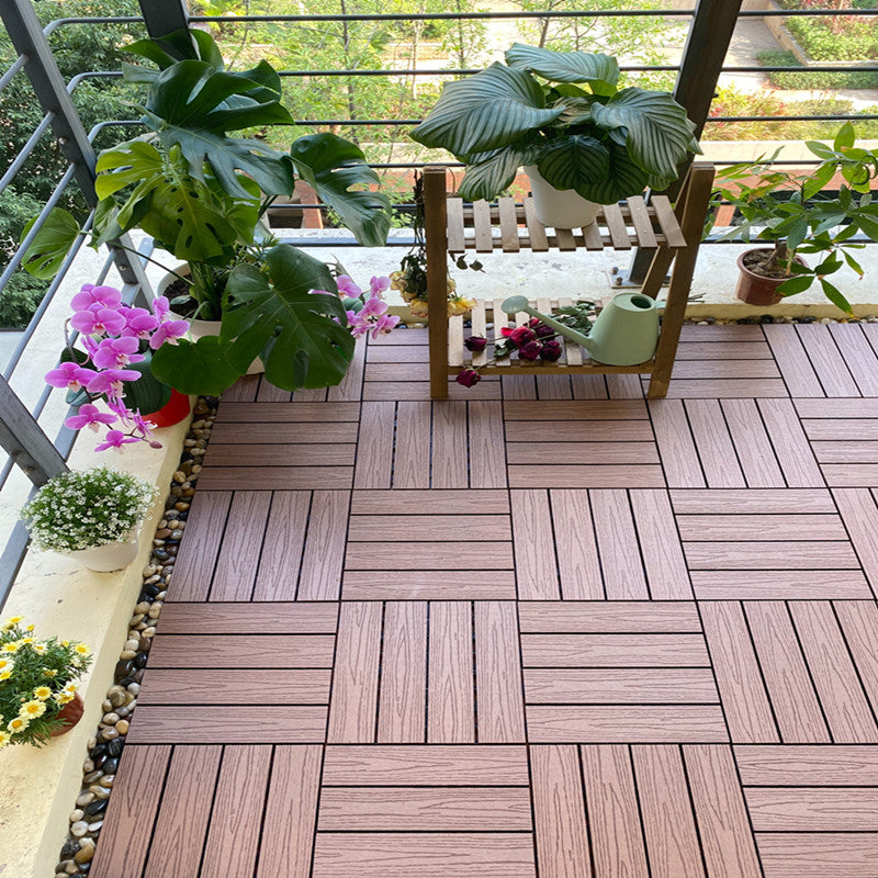 Composite Deck Tile Solid Color Water Resistant Patio Flooring Tile