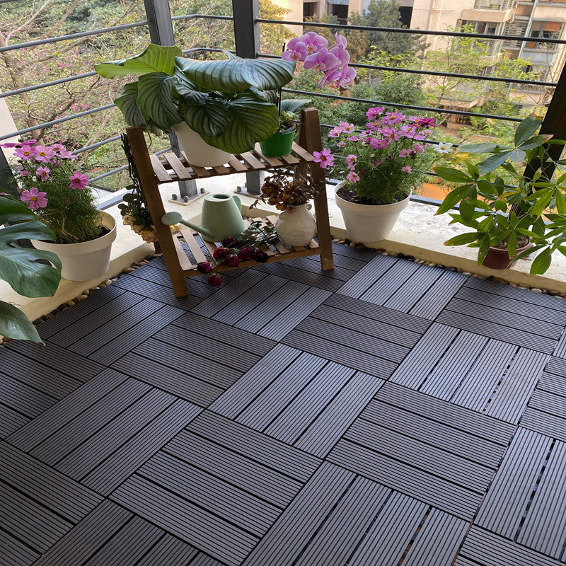 Composite Deck Tile Solid Color Water Resistant Patio Flooring Tile