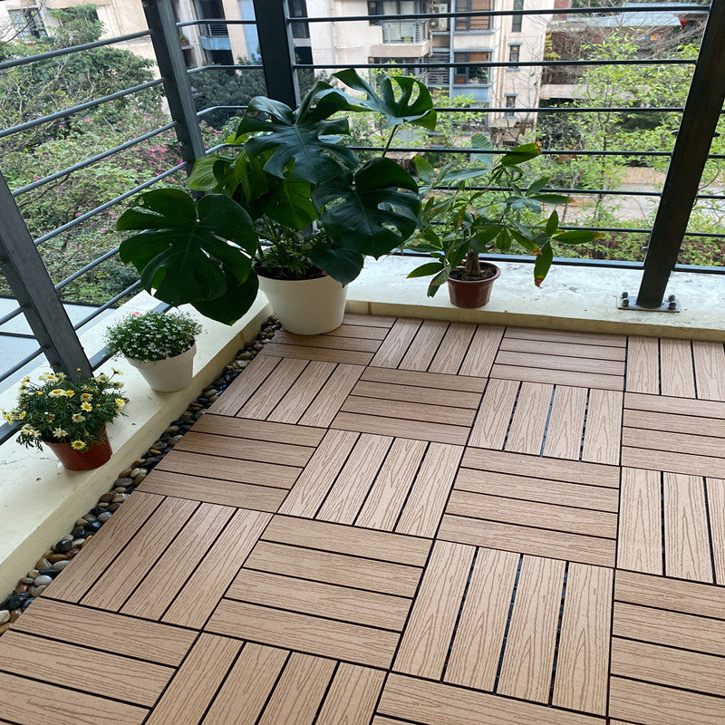 Composite Deck Tile Solid Color Water Resistant Patio Flooring Tile