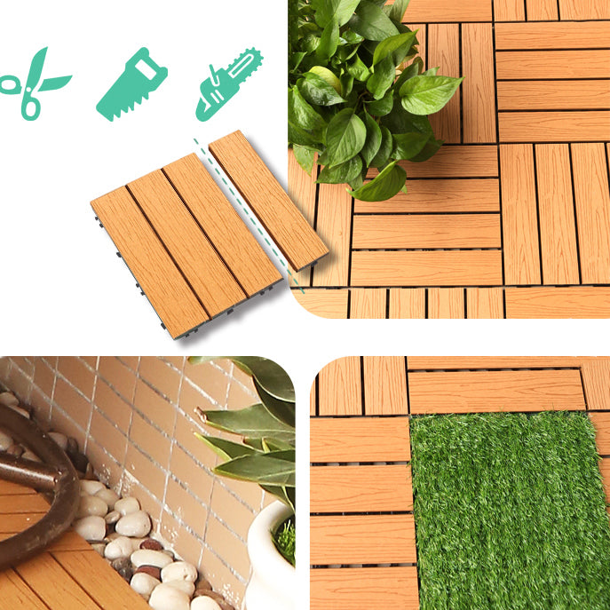 Composite Deck Tile Solid Color Water Resistant Patio Flooring Tile