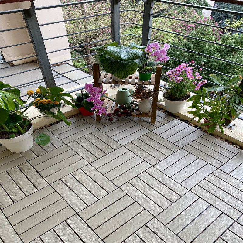 Composite Deck Tile Solid Color Water Resistant Patio Flooring Tile