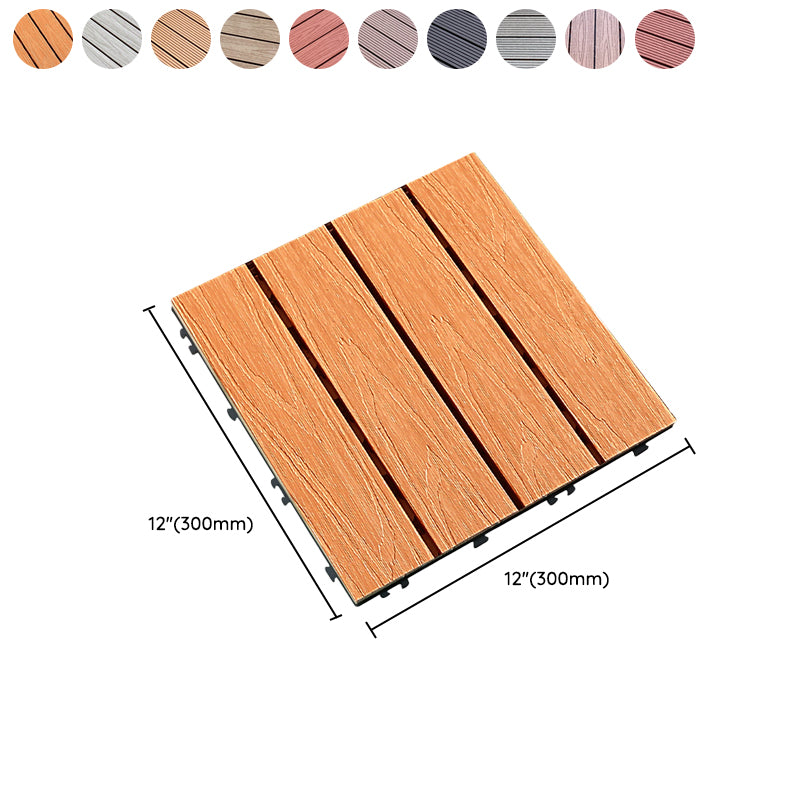 Composite Deck Tile Solid Color Water Resistant Patio Flooring Tile