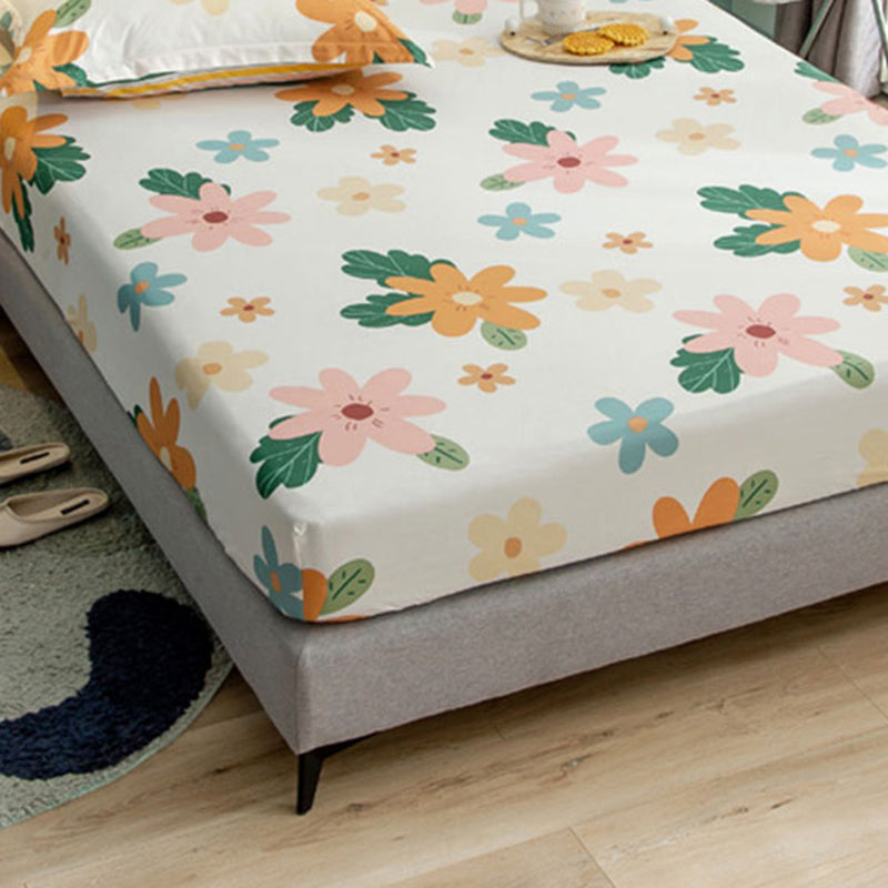 Printed Wrinkle Resistant Fitted Sheet Breathable Cotton Fitted Sheet