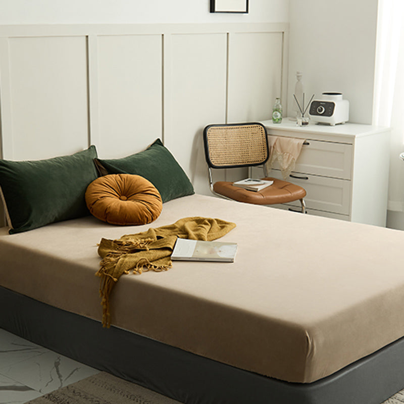 Non-Pilling Fitted Sheet Solid Color Fade Resistant Polyester Fitted Sheet