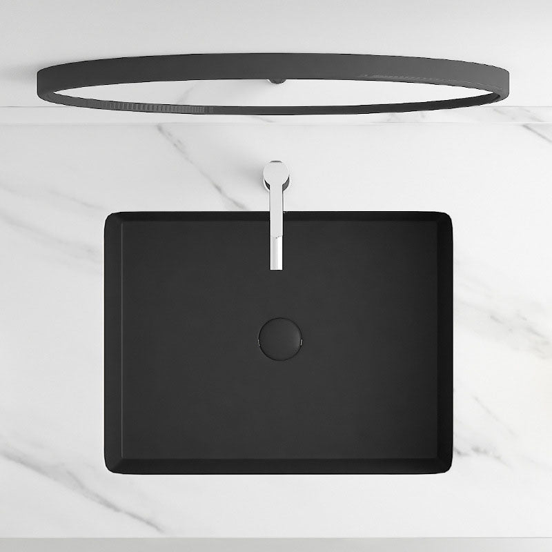 Modern Bathroom Sink Rectangular Vessel Bathroom Sink with Faucet
