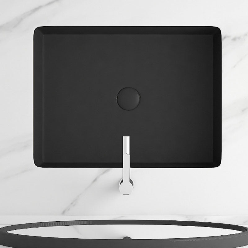 Modern Bathroom Sink Rectangular Vessel Bathroom Sink with Faucet