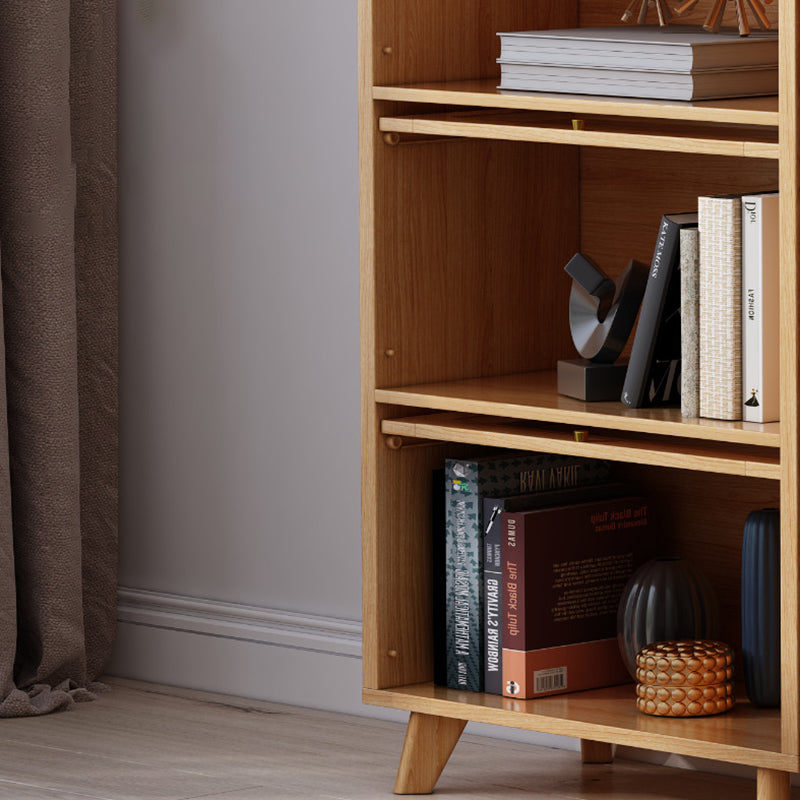 Scandinavian Closed Back Standard Bookshelf Wooden Bookcase with Rectangular Shelves