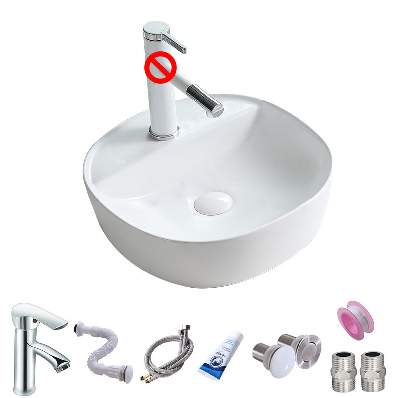 Porcelain Bathroom Sink Contemporary Simple Vessel Bathroom Sink