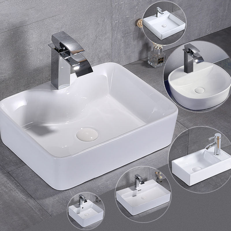 Porcelain Bathroom Sink Contemporary Simple Vessel Bathroom Sink