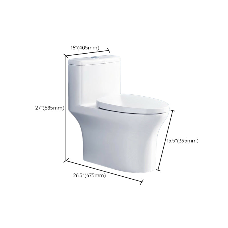 Traditional Porcelain Toilet One Piece Floor Mounted Siphon Jet Toilet