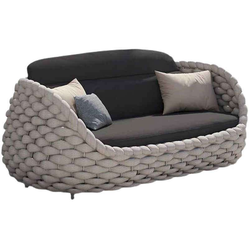 Tropical Black Outdoor Loveseat Water Resistant Outdoor Loveseat