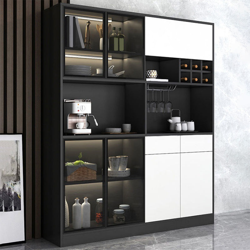 Modern Dining Hutch Faux Wood Buffet Cabinet with Drawers for Dining Room