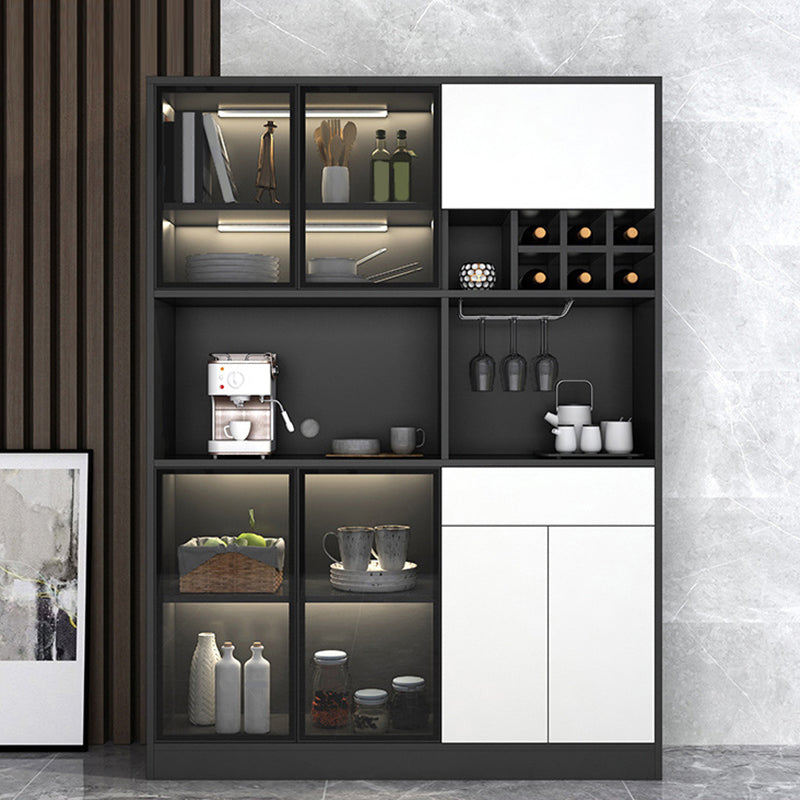 Modern Dining Hutch Faux Wood Buffet Cabinet with Drawers for Dining Room