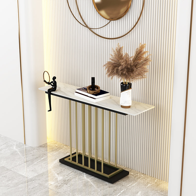 Contemporary Rectangle Console Table Antique Finish Console Sofa Table