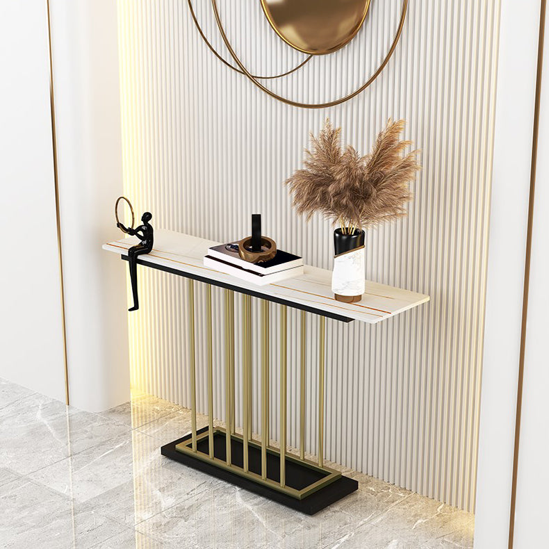 Contemporary Rectangle Console Table Antique Finish Console Sofa Table