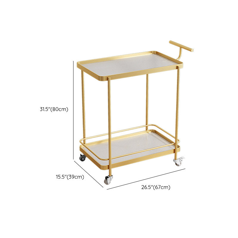 Dining Room Modern Prep Table Rolling Open Shelves Kitchen Trolley