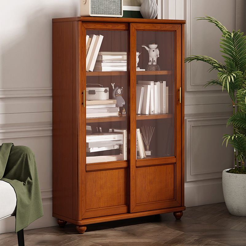 Glam Closed Back Standard Bookshelf Wooden Bookcase for Study Room