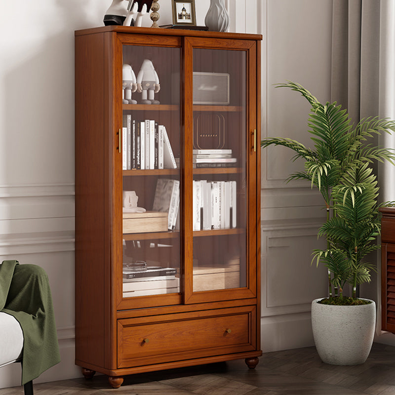 Glam Closed Back Standard Bookshelf Wooden Bookcase for Study Room