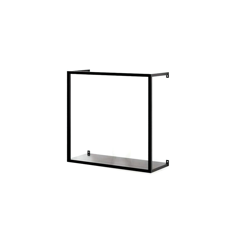 Closed Back Wall Mounted Book Shelf Metal Shelves Included Bookcase in Black