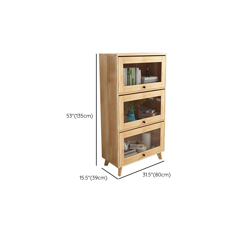 Scandinavian Closed Back Standard Bookshelf Wooden Bookcase for Study Room