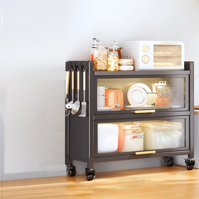 Standard Metal Bookshelf Glam Closed Back Bookcase with Cabinets