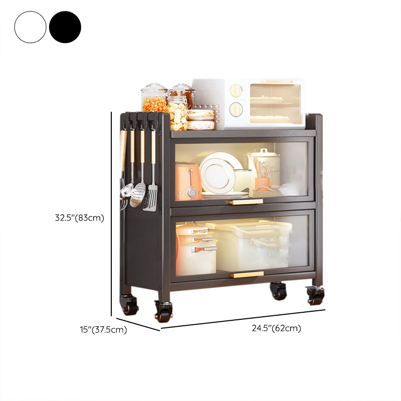 Standard Metal Bookshelf Glam Closed Back Bookcase with Cabinets