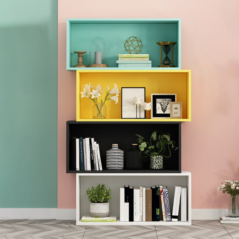 Scandinavian Standard Bookcase Engineered Wood Closed Back with Cabinets