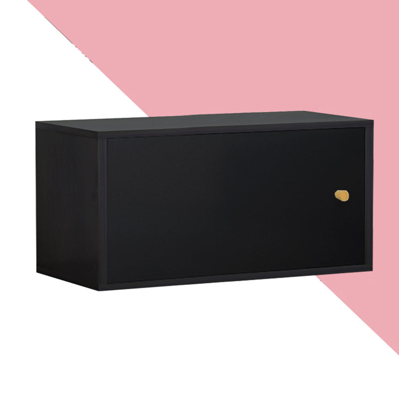 Scandinavian Standard Bookcase Engineered Wood Closed Back with Cabinets