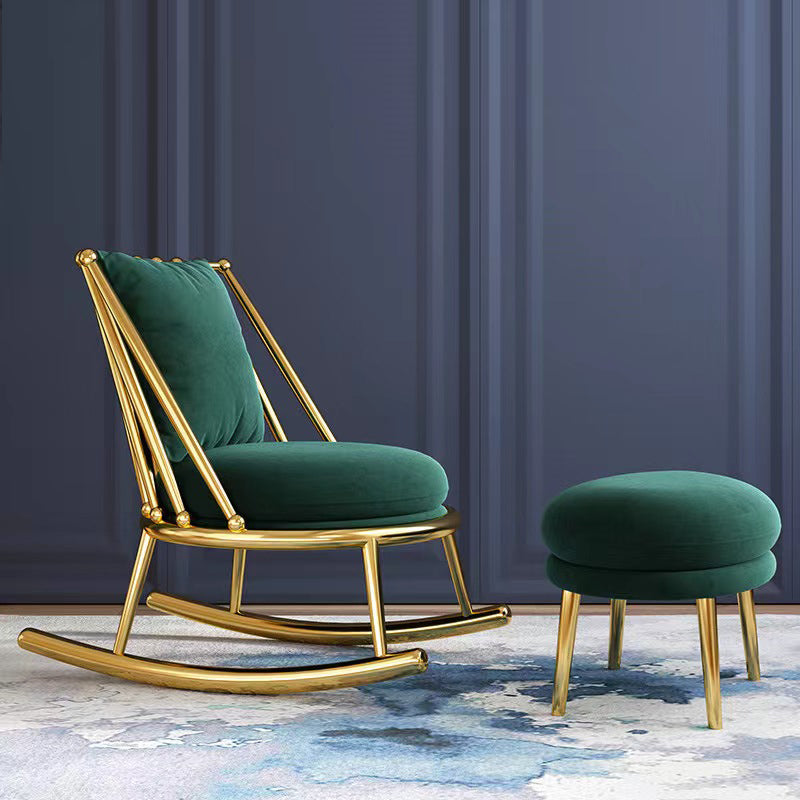 Glam Style Sofa Rocking Chair Indoor Single Rocking Chair for Bedroom