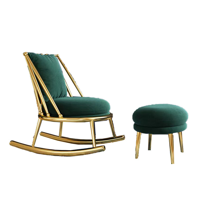 Glam Style Sofa Rocking Chair Indoor Single Rocking Chair for Bedroom