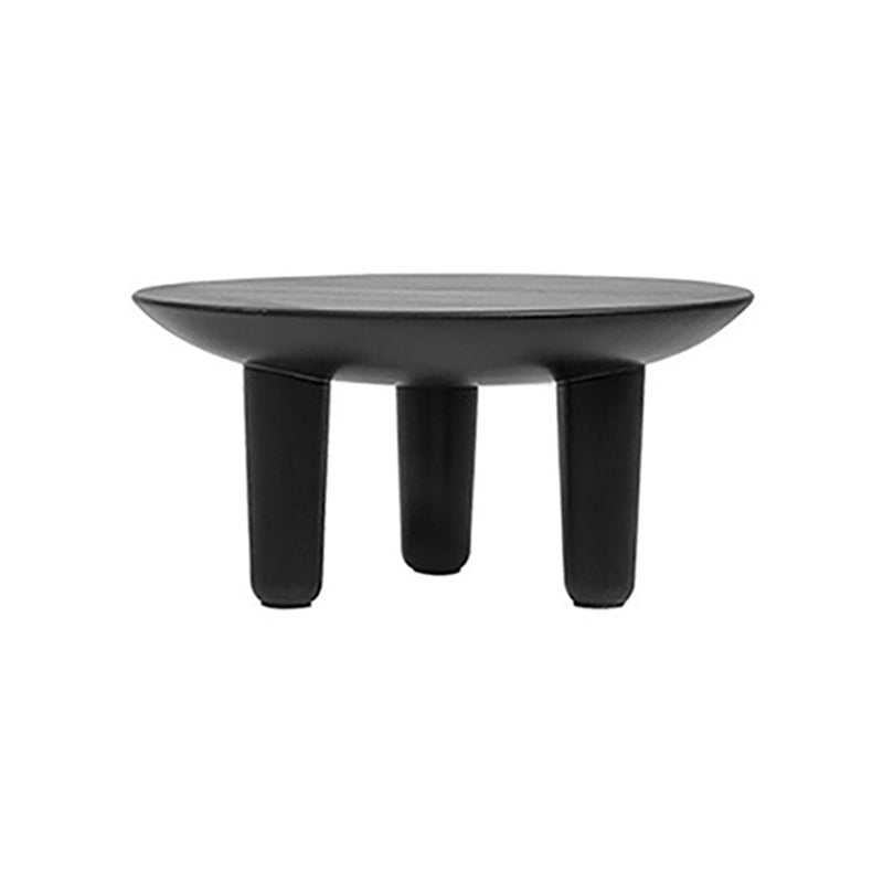 Black Finish Wood 3 Legs Cocktail Table 2-Piece Round Coffee Table Set