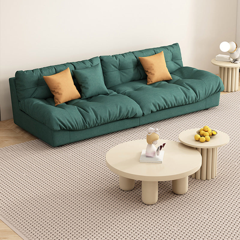 Dark Green Fabric Sofa Contemporary Armless Settee Apartment Seating